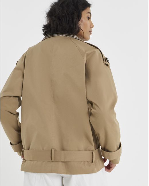 Simply Be Brown Dropped Waist Trench