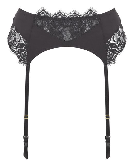 Figleaves Black Pulse Lace Suspender