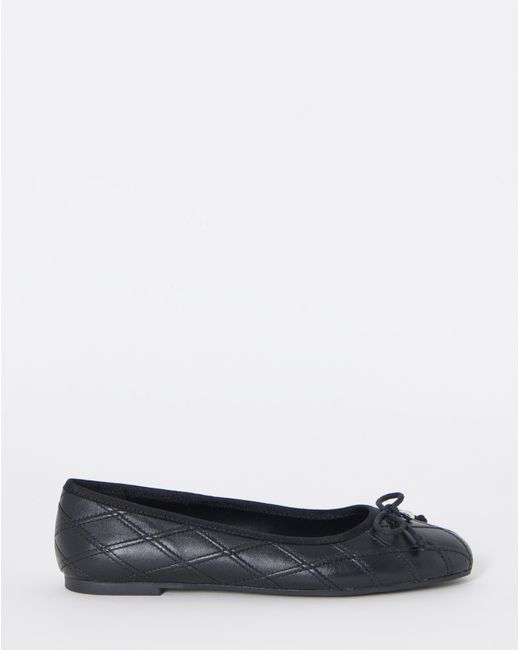 Simply Be White Quilted Ballerina Shoes Extra Wide Fit