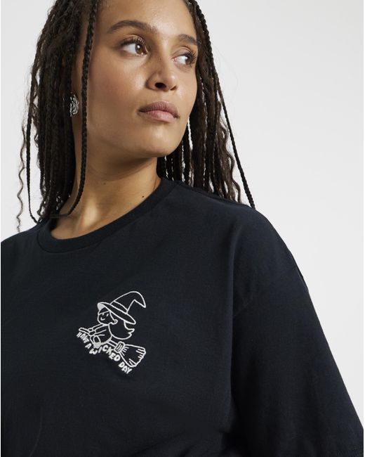 Simply Be Blue Witch Embroidery T-Shirt