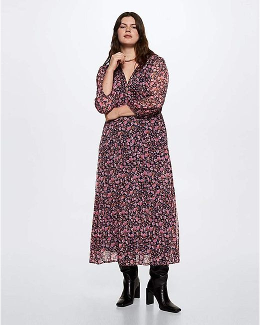 Mango Red Floral Print Dress