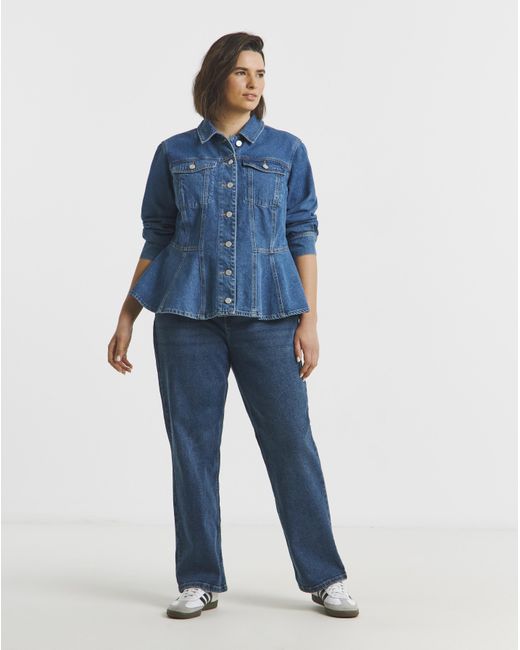 Simply Be Blue Denim Peplum Jacket