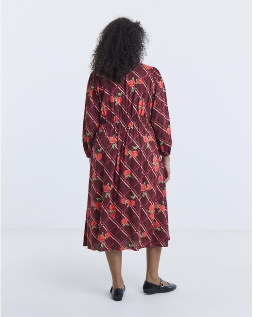 Simply Be Red Button Through Midi Dress