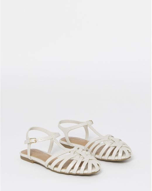 Simply Be White Woven Fisherman Shoes Wide Fit