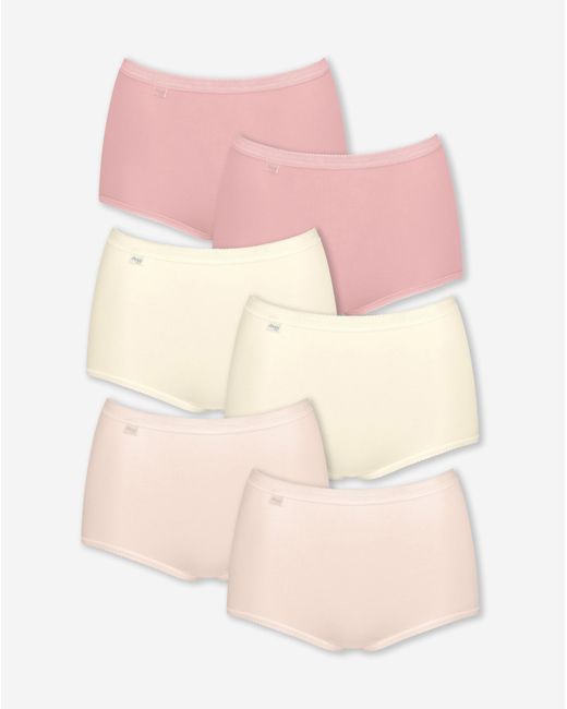 Sloggi Pink 6Pk Basic Maxi Briefs Multi
