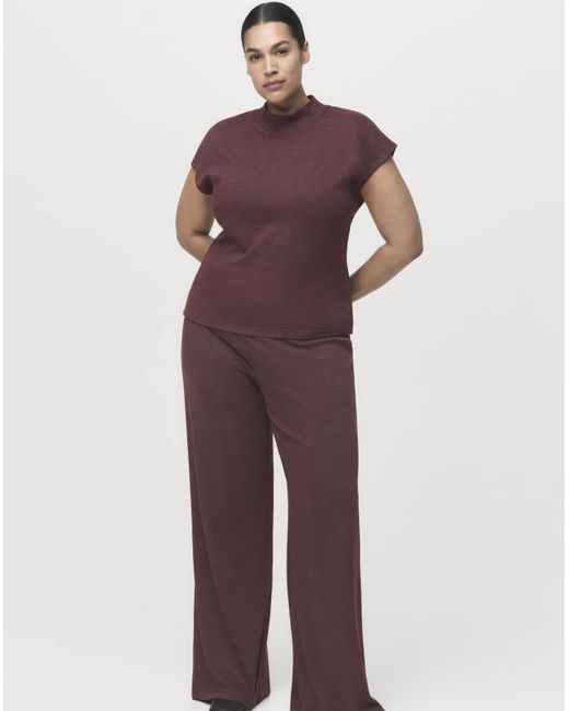 Mango Purple Mock Neck T-Shirt
