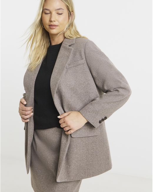 Simply Be Blue Oversized Wool Look Blazer