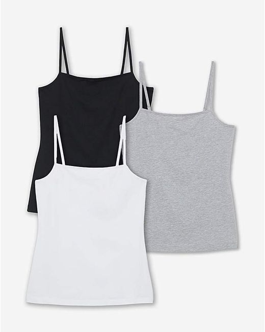 Simply Be Blue 3 Pack Square Neck Camis