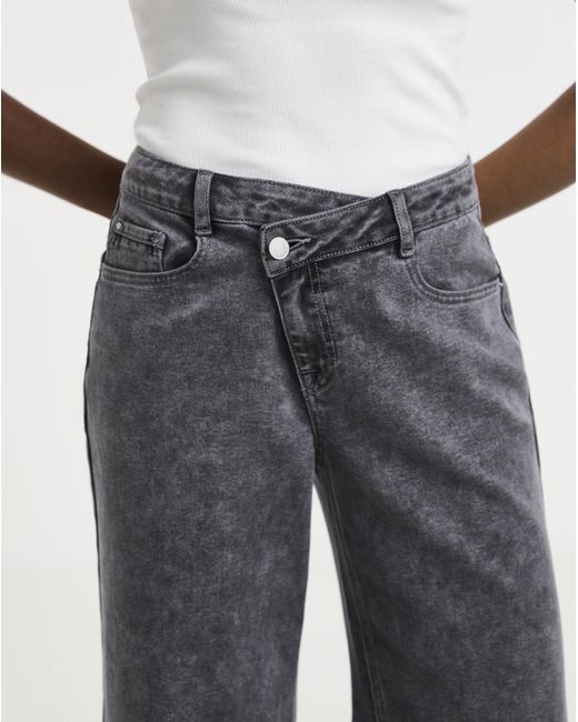 Simply Be Blue Crossover Straight Leg Jeans