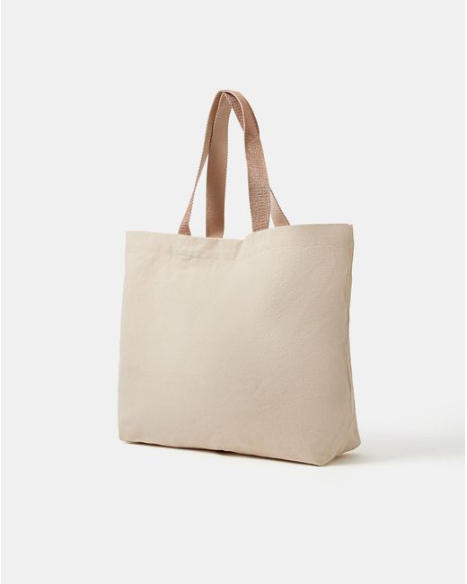 Accessorize Natural Embroidered Shopper Bag