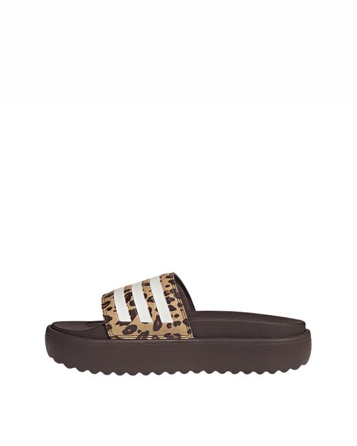 Adidas Brown Adilette Platform Slides