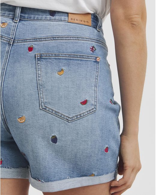 Simply Be Blue Sbe Fruit Roll Hem Short
