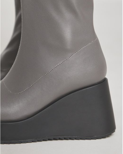 Simply Be Black Stretch Upper Wedge Ankle Boots Ex Wide