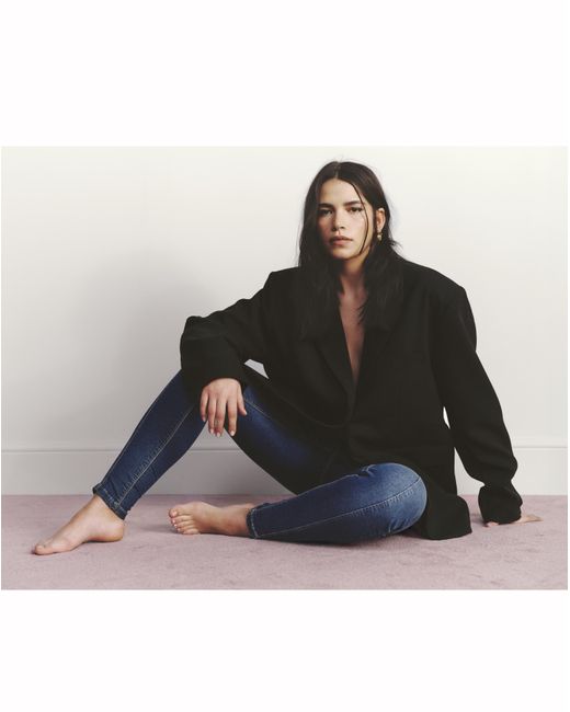 Simply Be Blue Seamed Skinny Jeggings