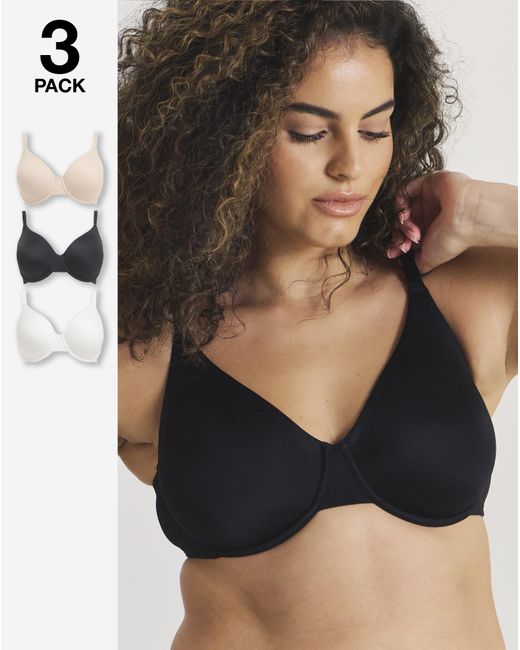 Pretty Secrets White 3 Pack Claire Micro Full Cup Wired Bras
