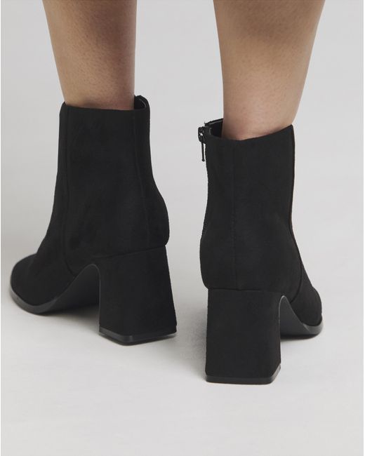 Simply Be Black Block Heel Low Cut Boots Standard