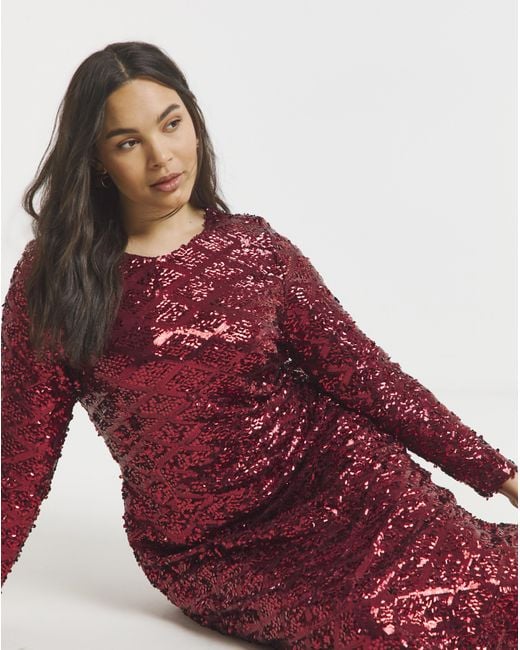 Lovedrobe Red Sequin Maxi Dress