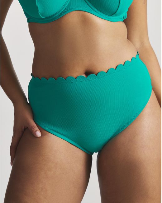 MAGISCULPT Blue Scallop Edge High Waist Bikini Bottoms