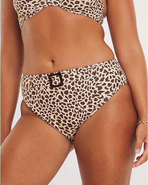 Figleaves Brown Serengeti High Waist Bikini Bottoms