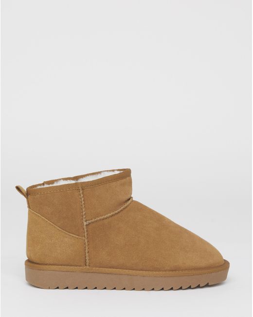 Simply Be Brown Low Cut Warm Lined Boot Wide