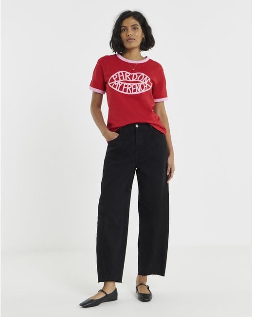 Simply Be Red Ringer T-Shirt