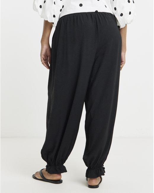 Simply Be Blue Tie Cuff Detail Balloon Trouser