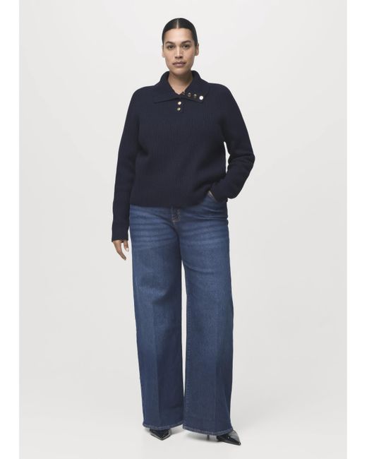 Mango Blue Wide Leg Jeans