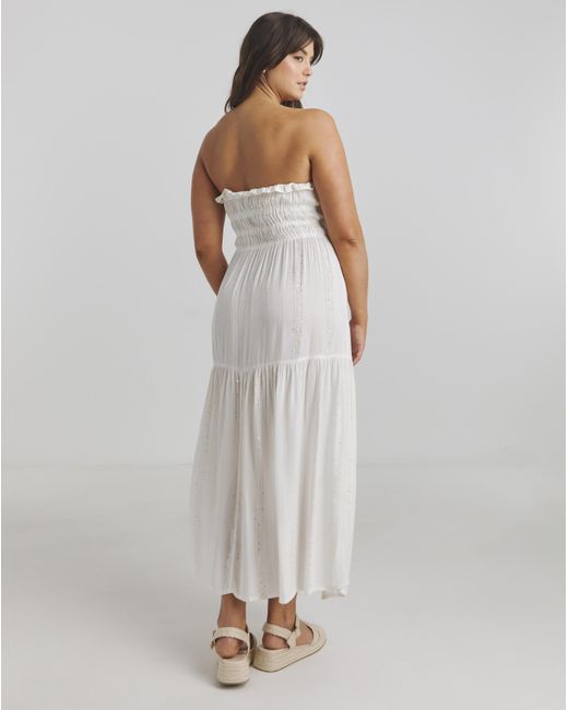 MAGISCULPT White Bandeau Maxi Beach Dress