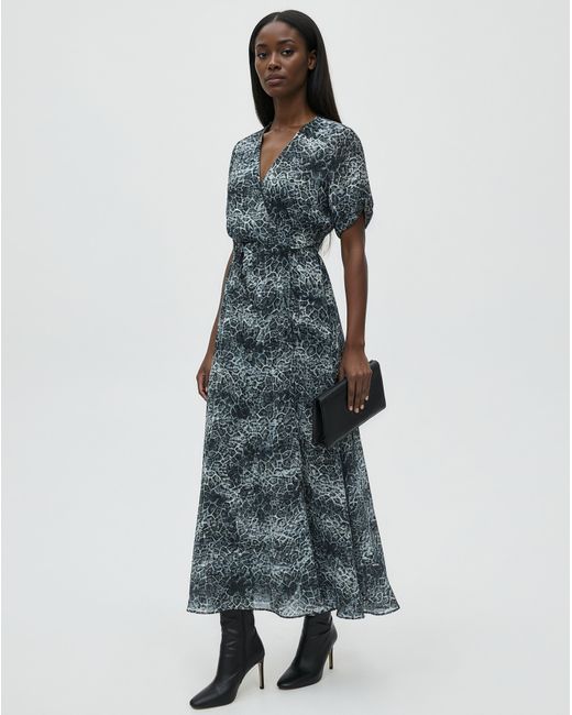 Religion Green Animal Maxi Wrap Dress