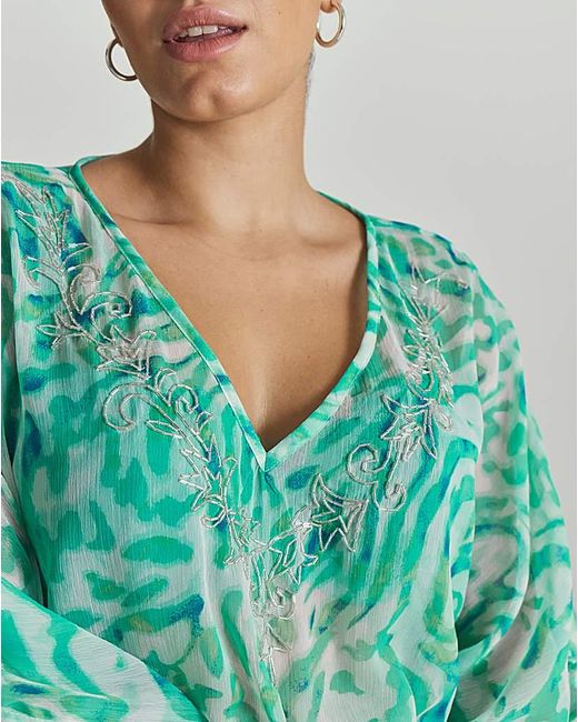 MAGISCULPT Green Embellished Kaftan