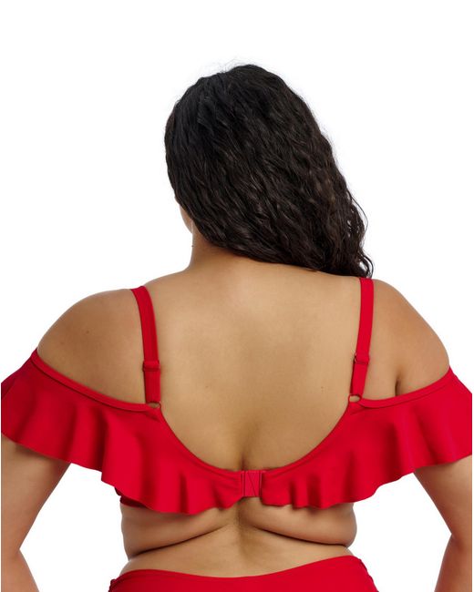 Elomi Red Plain Sailing Plunge Bikini Top