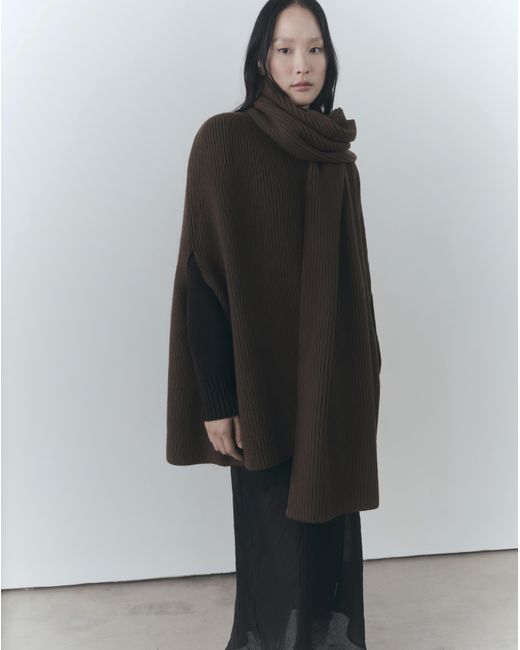 Mango Black Capri Cable Knit Cape