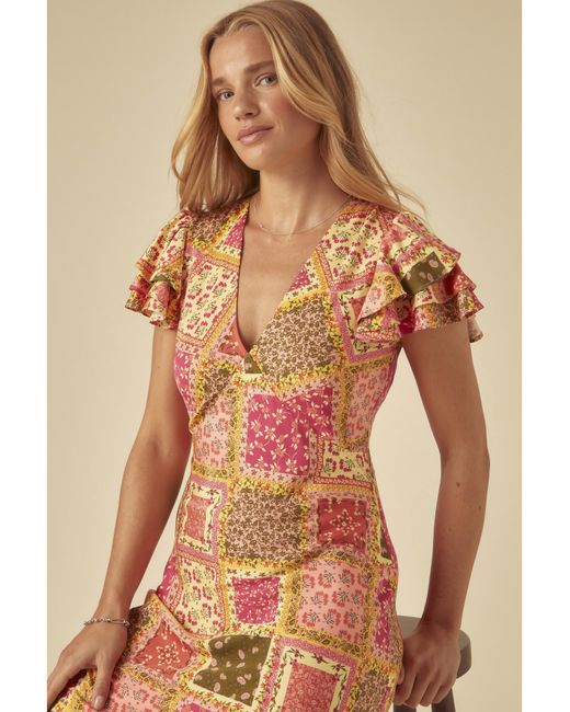 Nobody's Child Orange Layla Midi Dress