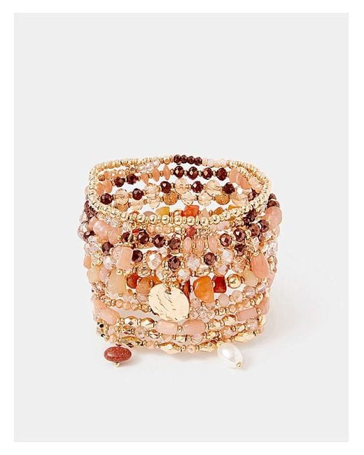 Accessorize White Beaded Stretch Bracelets