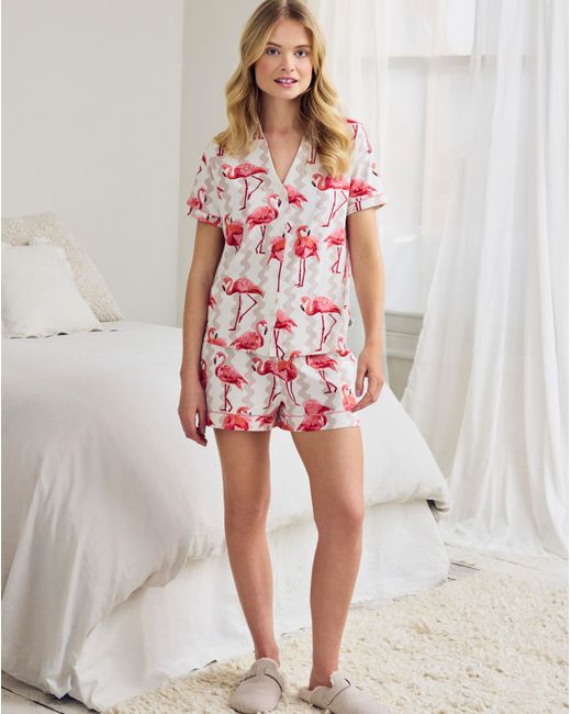 Chelsea Peers White Button Up Short Set