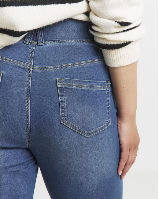 Simply Be Blue Flared Pull On Jeggings