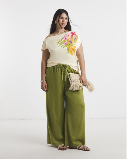 Simply Be Yellow Off The Shoulder Mesh Top