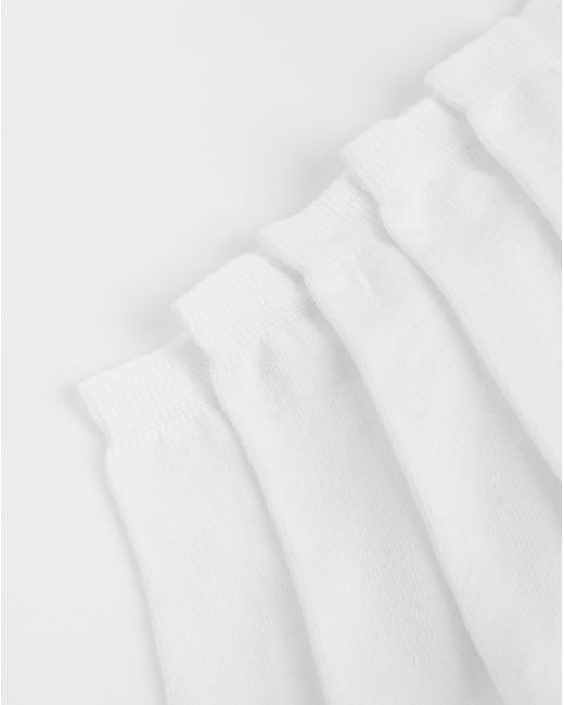 Pretty Secrets White 5 Pack Super Value Trainer Liner Socks