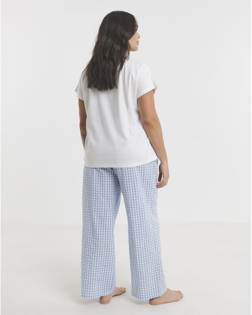 Simply Be White Print Cotton Pyjama Set