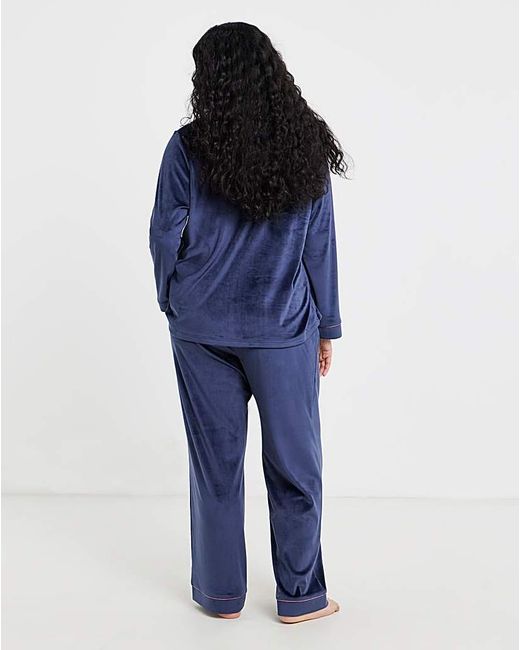 Pretty Secrets Blue Velour Button Through