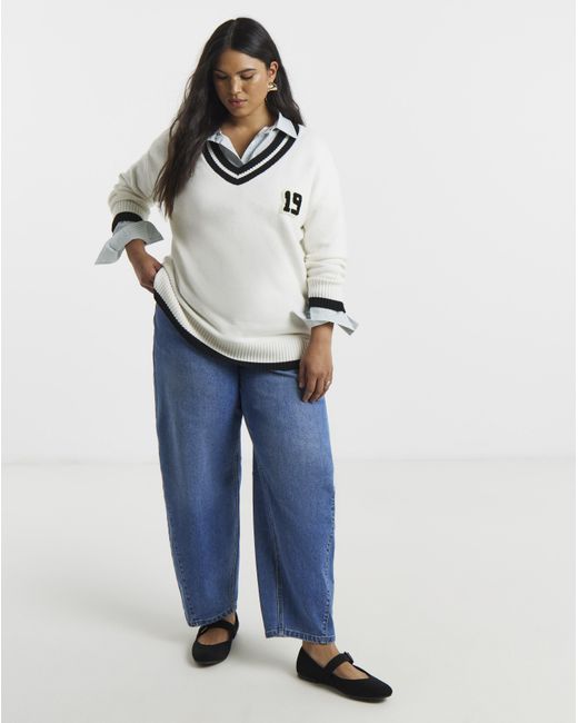 Simply Be Blue Varsity Tunic Jumper