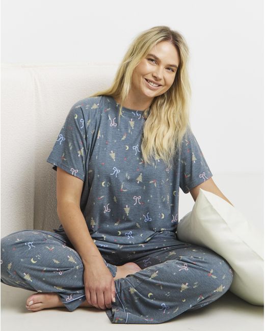 Pretty Secrets Blue Pretty Lounge Pyjama Set