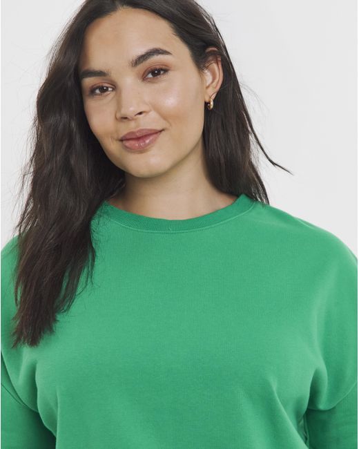 Simply Be Green Washed Crew Neck Lounge Short Set