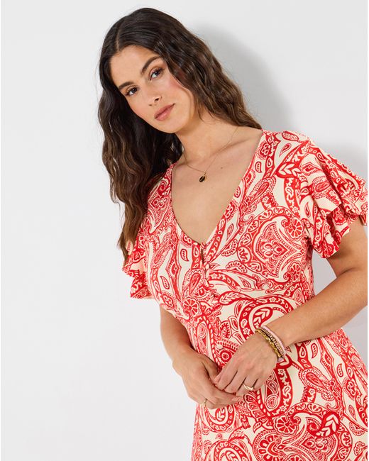 Joe Browns Red Orla Printed Jersey Dress