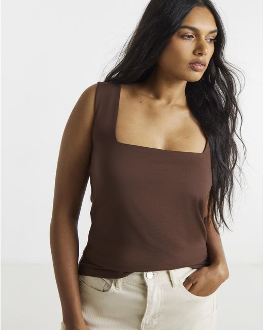 Simply Be Brown Square Neck Vest