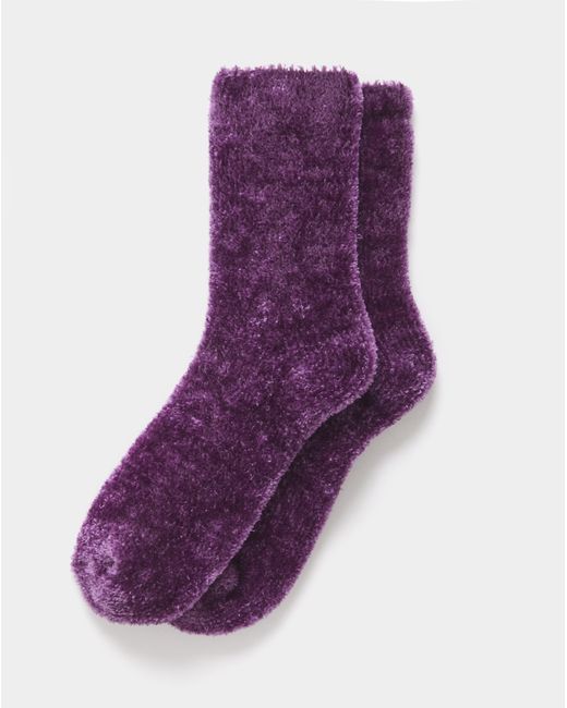 Pretty Secrets Purple Chenille Cosy Socks