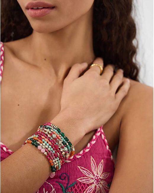 Accessorize White Bead Stretch Bracelets