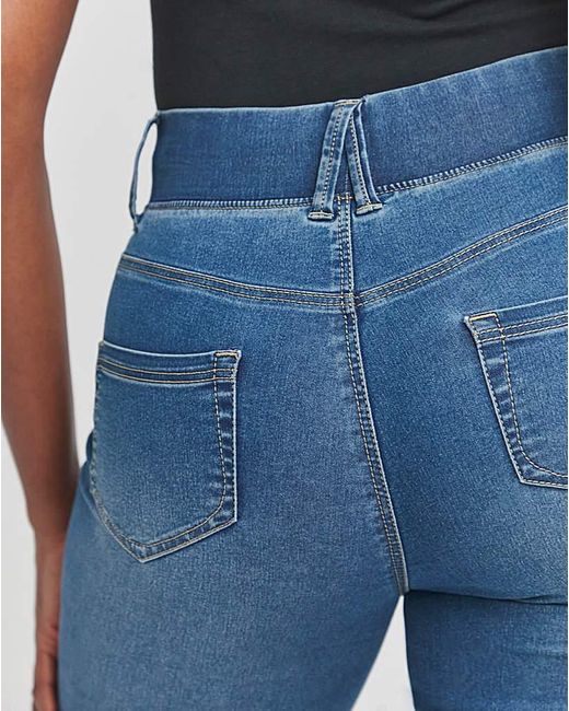 Simply Be Blue Flared Pull On Jeggings