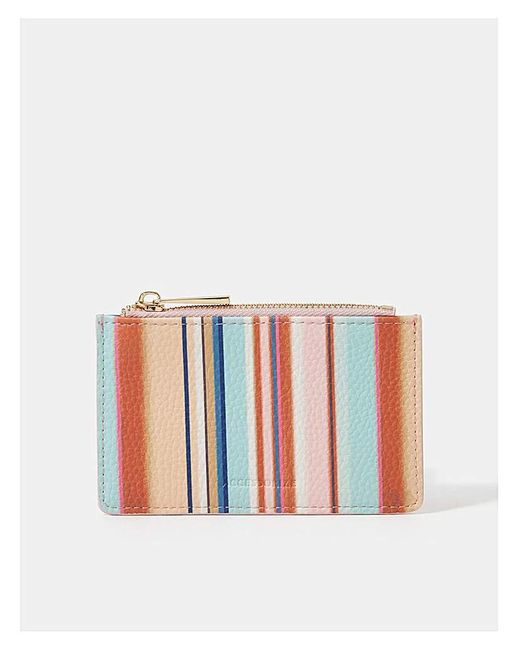 Accessorize White Stripe Card Holder