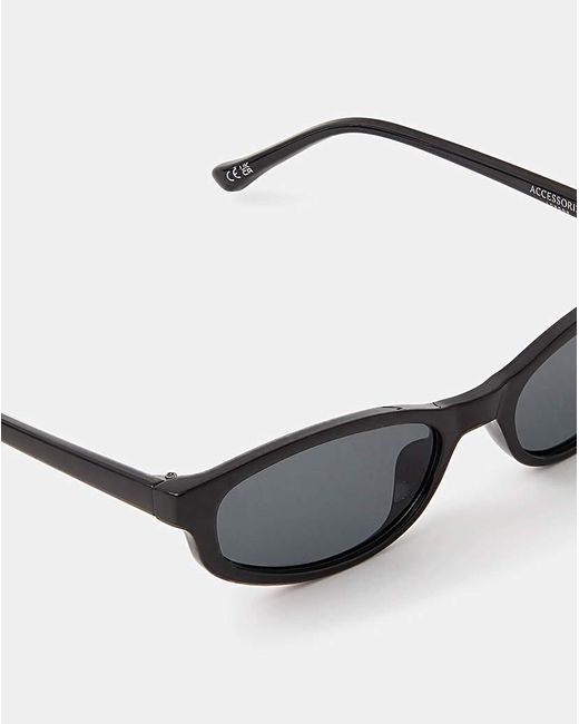 Accessorize White Slim Rectangle Sunglasses